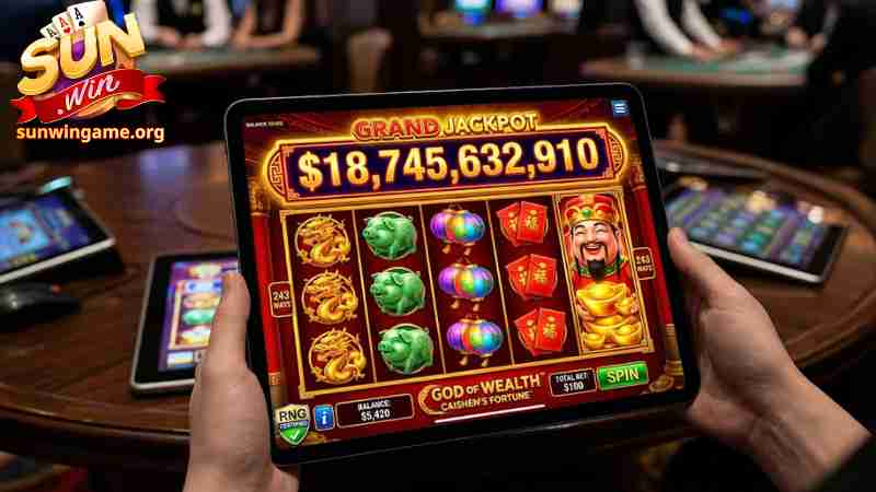 Giao diện game slot đổi thưởng với giải Jackpot khủng.